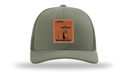 Let's Go Brandon Ice Cream Leather Patch Richardson 112 Hat