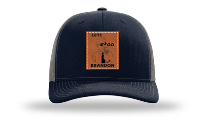 Let's Go Brandon Ice Cream Leather Patch Richardson 112 Hat
