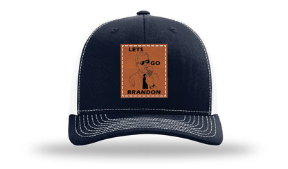Let's Go Brandon Ice Cream Leather Patch Richardson 112 Hat