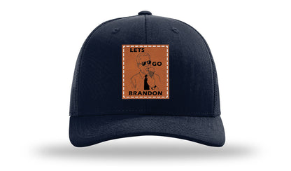 Let's Go Brandon Ice Cream Leather Patch Richardson 112 Hat