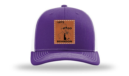 Let's Go Brandon Ice Cream Leather Patch Richardson 112 Hat