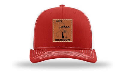 Let's Go Brandon Ice Cream Leather Patch Richardson 112 Hat