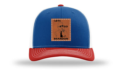 Let's Go Brandon Ice Cream Leather Patch Richardson 112 Hat