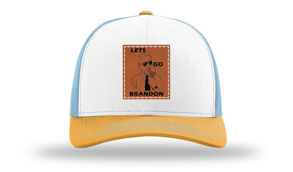 Let's Go Brandon Ice Cream Leather Patch Richardson 112 Hat