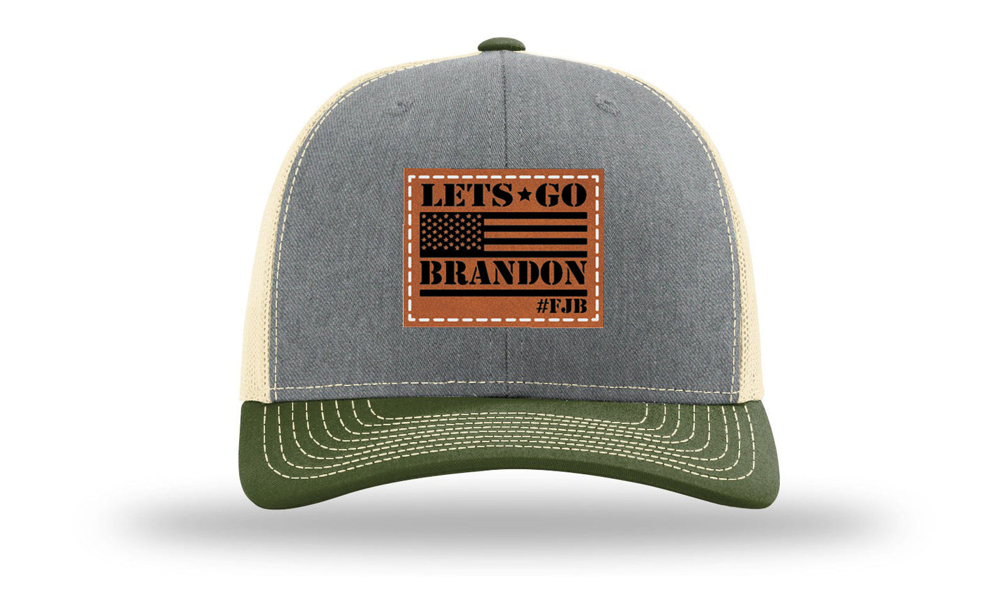 Let's Go Brandon #FJB Leather Patch Richardson 112 Hat