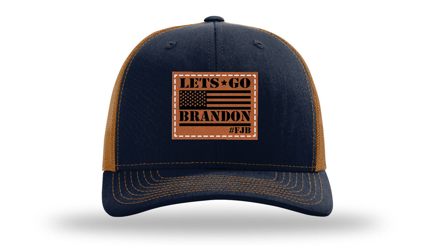 Let's Go Brandon #FJB Leather Patch Richardson 112 Hat