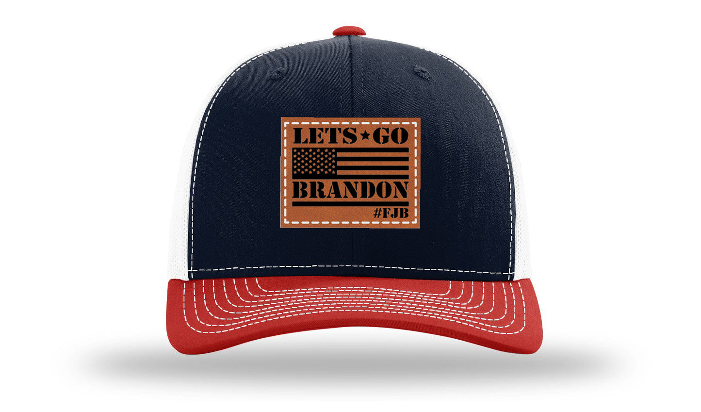 Let's Go Brandon #FJB Leather Patch Richardson 112 Hat