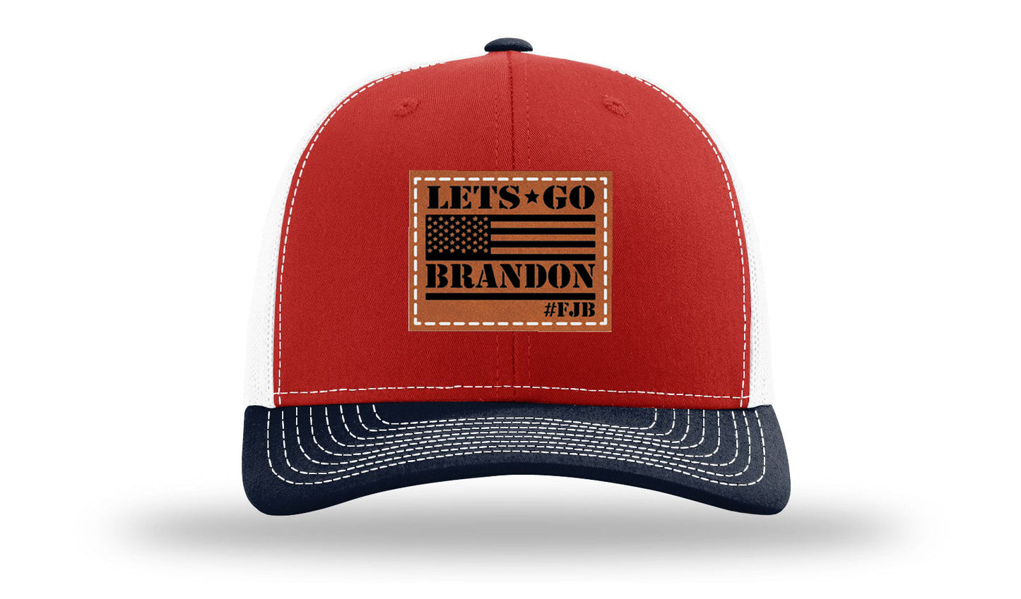 Let's Go Brandon #FJB Leather Patch Richardson 112 Hat