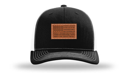 Pledge Of Allegiance Flag Leather Patch Richardson 112 Hat