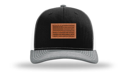 Pledge Of Allegiance Flag Leather Patch Richardson 112 Hat