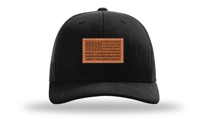 Pledge Of Allegiance Flag Leather Patch Richardson 112 Hat