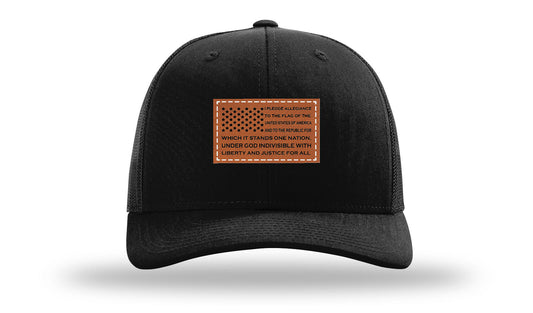 Pledge Of Allegiance Flag Leather Patch Richardson 112 Hat