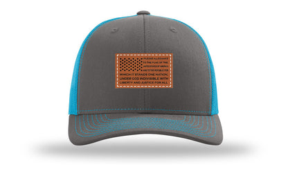 Pledge Of Allegiance Flag Leather Patch Richardson 112 Hat