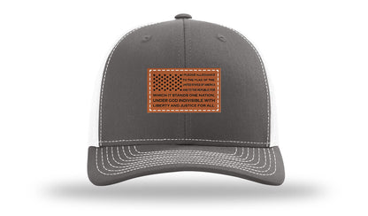Pledge Of Allegiance Flag Leather Patch Richardson 112 Hat
