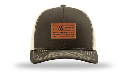 Pledge Of Allegiance Flag Leather Patch Richardson 112 Hat