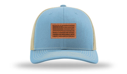 Pledge Of Allegiance Flag Leather Patch Richardson 112 Hat