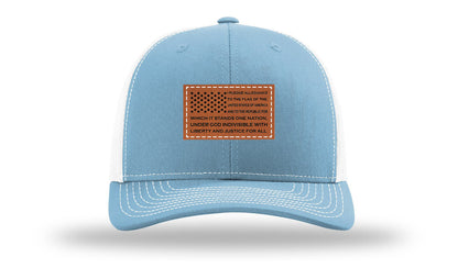 Pledge Of Allegiance Flag Leather Patch Richardson 112 Hat