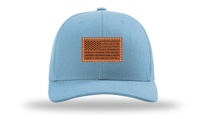 Pledge Of Allegiance Flag Leather Patch Richardson 112 Hat