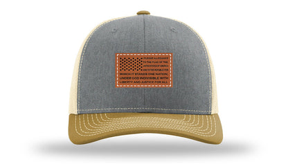 Pledge Of Allegiance Flag Leather Patch Richardson 112 Hat