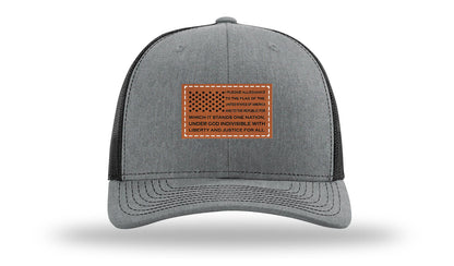 Pledge Of Allegiance Flag Leather Patch Richardson 112 Hat
