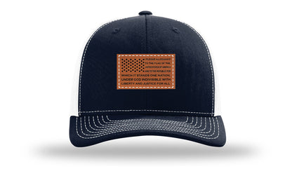 Pledge Of Allegiance Flag Leather Patch Richardson 112 Hat