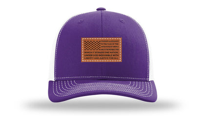 Pledge Of Allegiance Flag Leather Patch Richardson 112 Hat