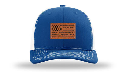 Pledge Of Allegiance Flag Leather Patch Richardson 112 Hat