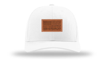 Pledge Of Allegiance Flag Leather Patch Richardson 112 Hat