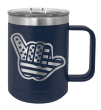 Load image into Gallery viewer, Shaka American Flag Laser Engraved Mug (Etched)
