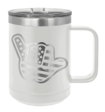 Load image into Gallery viewer, Shaka American Flag Laser Engraved Mug (Etched)
