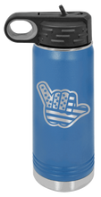 Load image into Gallery viewer, Shaka American Flag Laser Engraved Water Bottle (Etched)
