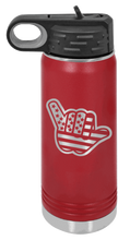 Load image into Gallery viewer, Shaka American Flag Laser Engraved Water Bottle (Etched)
