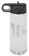 Load image into Gallery viewer, Shaka American Flag Laser Engraved Water Bottle (Etched)
