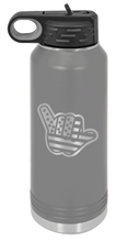 Load image into Gallery viewer, Shaka American Flag Laser Engraved Water Bottle (Etched)
