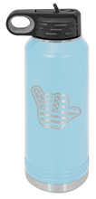 Load image into Gallery viewer, Shaka American Flag Laser Engraved Water Bottle (Etched)
