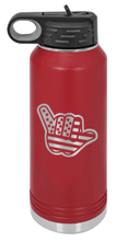 Load image into Gallery viewer, Shaka American Flag Laser Engraved Water Bottle (Etched)
