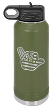 Load image into Gallery viewer, Shaka American Flag Laser Engraved Water Bottle (Etched)
