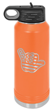 Load image into Gallery viewer, Shaka American Flag Laser Engraved Water Bottle (Etched)
