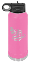 Load image into Gallery viewer, Shaka American Flag Laser Engraved Water Bottle (Etched)
