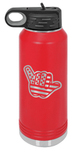 Load image into Gallery viewer, Shaka American Flag Laser Engraved Water Bottle (Etched)
