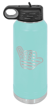 Load image into Gallery viewer, Shaka American Flag Laser Engraved Water Bottle (Etched)
