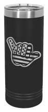 Load image into Gallery viewer, Shaka American Flag Laser Engraved Skinny Tumbler (Etched)
