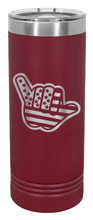 Load image into Gallery viewer, Shaka American Flag Laser Engraved Skinny Tumbler (Etched)
