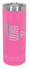 Load image into Gallery viewer, Shaka American Flag Laser Engraved Skinny Tumbler (Etched)
