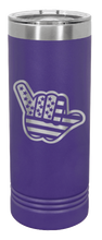 Load image into Gallery viewer, Shaka American Flag Laser Engraved Skinny Tumbler (Etched)
