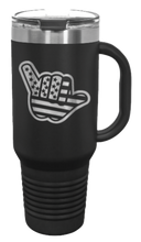 Load image into Gallery viewer, Shaka American Flag 40oz Handle Mug Laser Engraved
