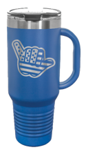 Load image into Gallery viewer, Shaka American Flag 40oz Handle Mug Laser Engraved
