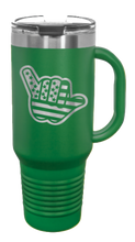 Load image into Gallery viewer, Shaka American Flag 40oz Handle Mug Laser Engraved
