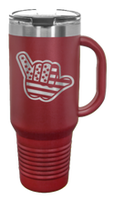 Load image into Gallery viewer, Shaka American Flag 40oz Handle Mug Laser Engraved
