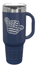 Load image into Gallery viewer, Shaka American Flag 40oz Handle Mug Laser Engraved
